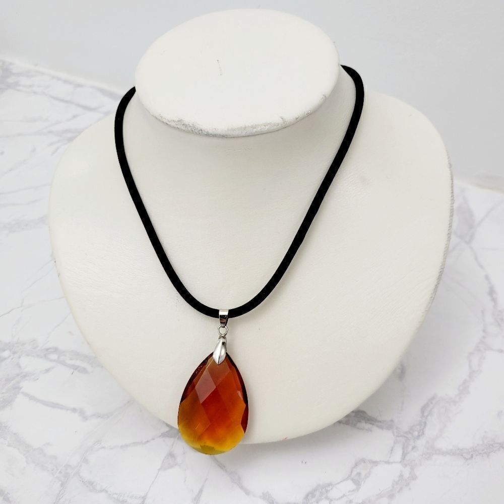 Brand New Brown Gem Stone Necklace